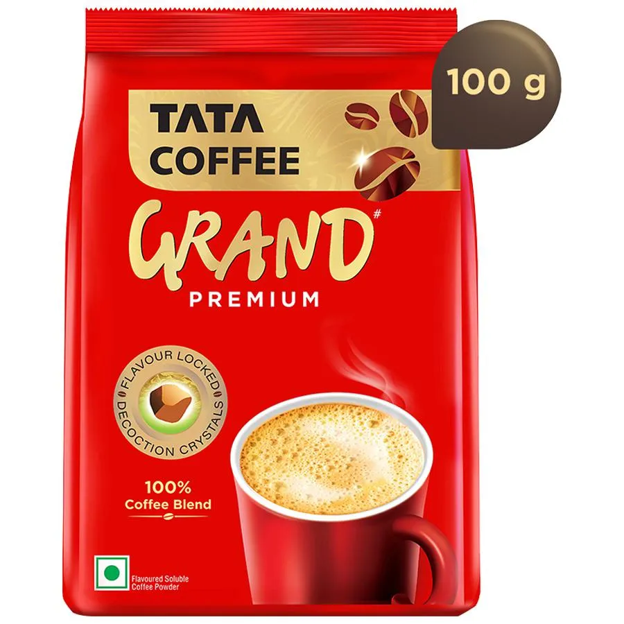 Tata Coffee Grand Premium Instant Coffee - 100percent Coffee Blend, 100 g Pouch-1.webp